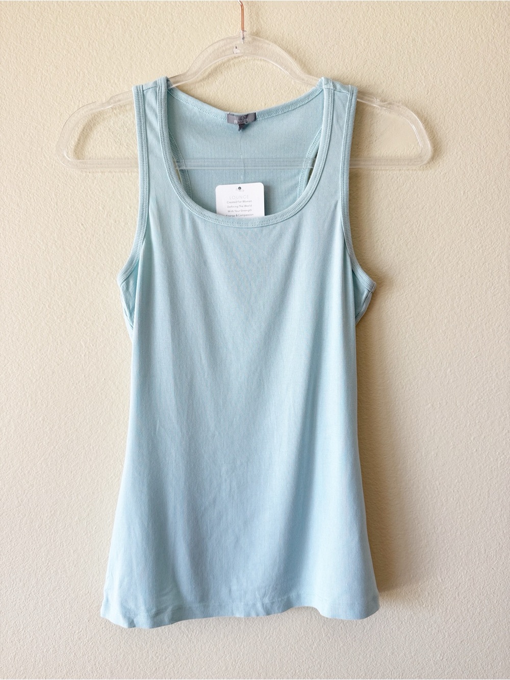 PJ Harlow Supima Cotton Light Blue Ribbed Charlie Tank Top